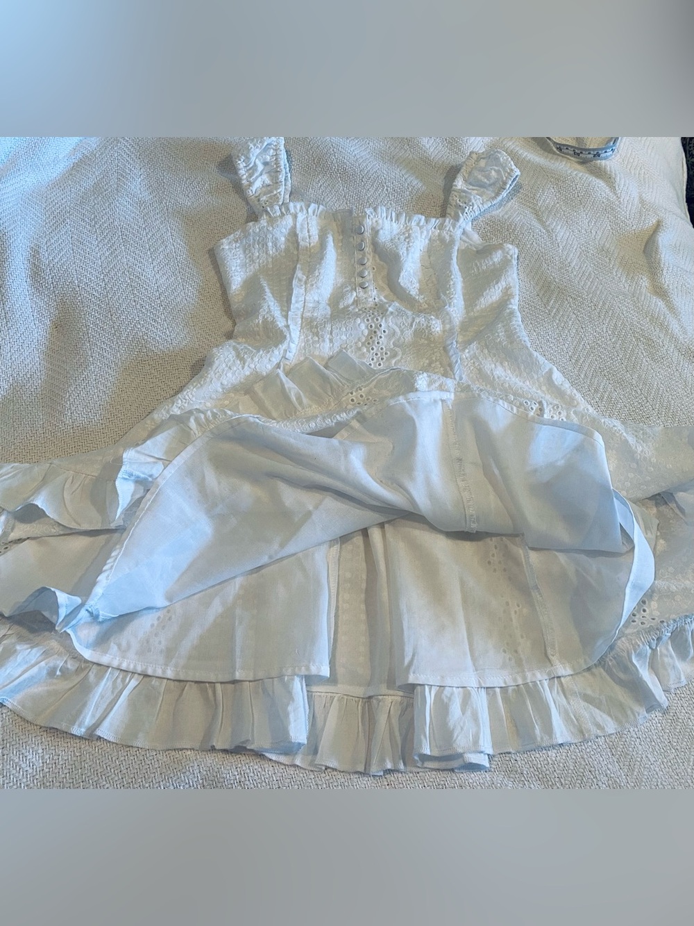 New White Eyelet Ruffle Sundress - Picture 5 of 10
